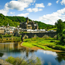 River in Estaing Village in France