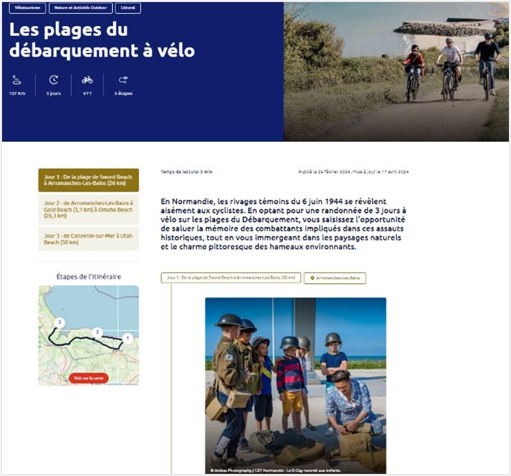 Itinéraire, les plages du débarquement à vélo