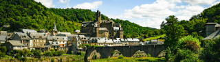 River in Estaing Village in France